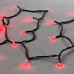 Гирлянда Нить 10м Красная 24В, 100 LED, Провод Черный ПВХ, IP54