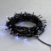 Гирлянда Нить 10м Белая с Мерцанием Каждого Диода 24В, 100 LED, Провод Черный ПВХ, IP54