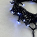 Гирлянда Нить 10м Белая с Мерцанием Каждого Диода 24В, 100 LED, Провод Черный ПВХ, IP54