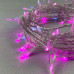 Гирлянда Нить 10м Розовая с Мерцанием Белого Диода 24В, 100 LED, Провод Прозрачный ПВХ, IP54
