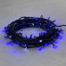 Гирлянда Нить 10м Синяя с Мерцанием Белого Диода 24В, 100 LED, Провод Черный ПВХ, IP54