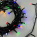 Гирлянда Нить 10м Разноцветная с Мерцанием Белого Диода 24В, 100 LED, Провод Черный ПВХ, IP54
