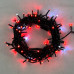 Гирлянда Нить 10м Красная с Мерцанием Белого Диода 24В, 100 LED, Провод Черный ПВХ, IP54