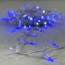 Гирлянда Нить с Колпачком 10м Синяя с Мерцанием Белого Диода 220В, 100 LED, Провод Прозрачный ПВХ, I