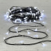 Гирлянда Нить с Контроллером 10м Белая 220В, 100 LED, Провод Черный ПВХ, IP20