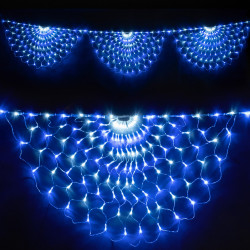 Светодиодная Сеть Радужная 3 x 0,5 м Бело-Синяя, 384 LED, Провод Прозрачный Силикон, IP65