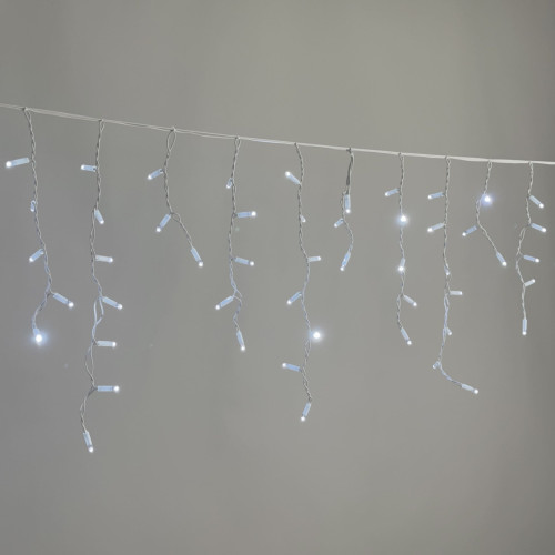 Гирлянда Бахрома 3,1 x 0,5 м Белая 220В, 120 LED, Провод Белый Каучук 2,3мм, IP65