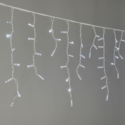 Гирлянда Бахрома 3,1 x 0,5 м Белая 220В, 120 LED, Провод Белый Каучук 2,3мм, IP65
