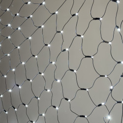 Светодиодная Сеть с Колпачком 2 x 3 м Белая 220В, 384 LED, Провод Черный ПВХ, IP65