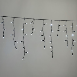 Гирлянда Бахрома 3,1 x 0,5 м Белая 24В, 120 LED, Провод Черный Каучук, IP65