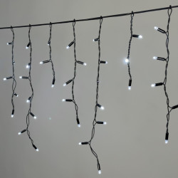 Гирлянда Бахрома 3,1 x 0,5 м Белая 220В, 120 LED, Провод Черный Каучук 2,3мм, IP65