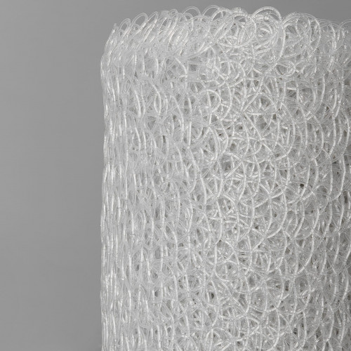 Сетка Stylnet Прозрачная с глиттером Серебро в Рулоне, Гибкий ПВХ, 10 x 1 м