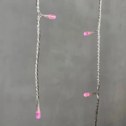 Гирлянда Бахрома на Батарейках 3 х 0,5 м Фиолетовая, 100 LED, Провод Прозрачный Силикон, IP65