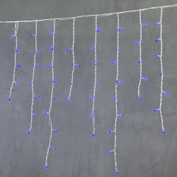 Гирлянда Бахрома 3,2 х 0,9 м Синяя, 168 LED, Белый Провод Каучук, IP65