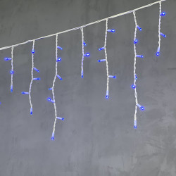 Гирлянда Бахрома 3,1 x 0,5 м Синяя 220В, 120 LED, Провод Белый Каучук, IP65