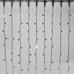 Гирлянда Занавес 2 x 2 м Тепло-Белый 220В, 400 LED, Провод Черный Каучук 2,3мм, IP65