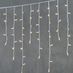 Гирлянда Бахрома 3,2 x 0,9 м Тепло-Белая 220В, 168 LED, Провод Белый Каучук, IP65