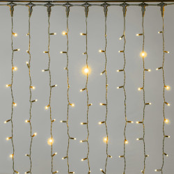 Гирлянда Занавес 2 x 2 м Желтый 220В, 400 LED, Провод Черный Каучук 2,3мм, IP65