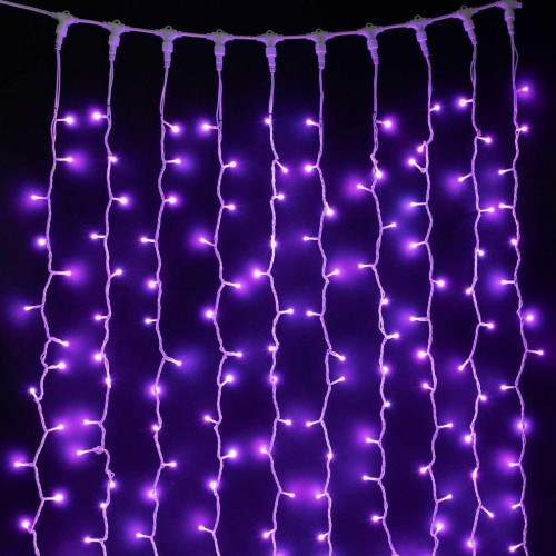 Гирлянда Занавес 3 x 1 м Разноцветный 24В, 350 LED, Провод Белый Каучук, IP65