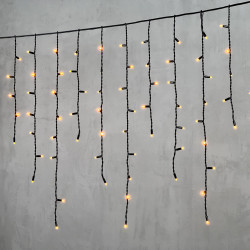 Гирлянда Бахрома 3,2 x 0,9 м Желтая, 168 LED, Провод Черный Каучук, IP65