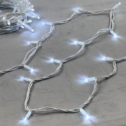 Гирлянда Нить 10м Белая 24В, 75 LED, Провод Белый Каучук, IP65