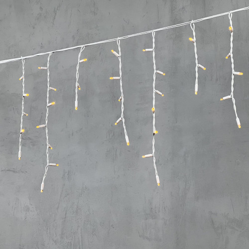 Гирлянда Бахрома 3,1 x 0,5 м Желтая 220В, 120 LED, Провод Черный Каучук, IP65