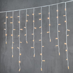 Гирлянда Бахрома 3,2 x 0,9 м Экстра Тепло-Белая 220В, 168 LED, Провод Белый Каучук, IP65