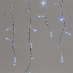 Гирлянда Бахрома 3,1 x 0,5 м Белая с Мерцанием Белого Диода 220В, 120 LED, Провод Белый Каучук 2,3мм, IP65