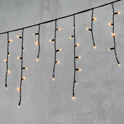 Гирлянда Бахрома 3,1 x 0,5 м Экстра Тепло-Белая 220В, 120 LED, Провод Черный Каучук, IP65