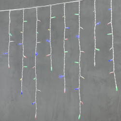 Гирлянда Бахрома 3,2 x 0,9 м Разноцветная 220В, 168 LED, Провод Белый Каучук, IP65