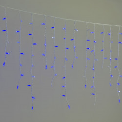 Гирлянда Бахрома 3,2 x 0,9 м Синяя с Мерцанием Белого Диода 220В, 168 LED, Провод Белый К