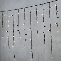 Гирлянда Бахрома 3,2 x 0,9 м Тепло-Белая 220В, 168 LED, Провод Черный Каучук, IP65