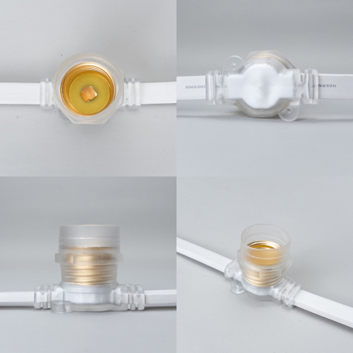 Белт-Лайт 10м, Провод Белый Каучук, Шаг 100 см, 10 Прозрачных Патронов, IP65