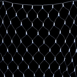 Светодиодная Сеть с Колпачком 2 x 2 м Белая 220В, 256 LED, Провод Прозрачный ПВХ, IP65