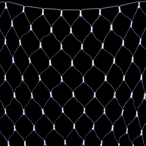 Светодиодная Сеть с Колпачком 2 x 2 м Белая 220В, 256 LED, Провод Прозрачный ПВХ, IP65