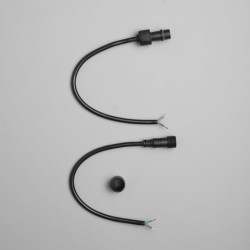 Коннектор 220В Папа-Мама 2 pin, 30см Провод Черный Каучук 2х1, IP65