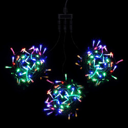 Комплект 3 Разноцветных Нити по 20м, 600 LED, Провод Черный ПВХ, IP54 Комплект 3 Разноцветных Нити по 20м, 600 LED, Провод Черный ПВХ, IP54