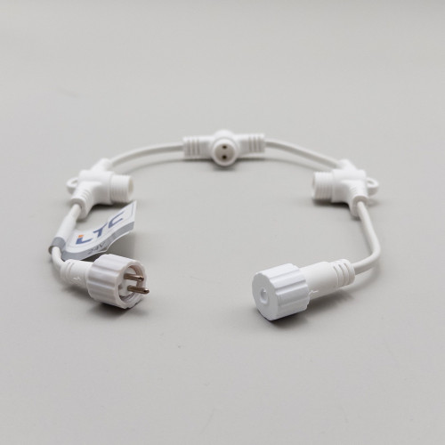 Разветвитель 3-х Лучевой для Нитей 24В без Возможности Управления, Провод Белый ПВХ, IP65