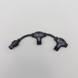 Разветвитель 2-х Лучевой для Бахромы, Занавесов и Нитей 220В без Возможности Управления, Провод Черный Каучук, IP65