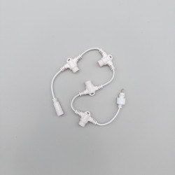 Разветвитель 5-ти Лучевой для Нитей 24В без Возможности Управления, Провод Белый ПВХ, IP65