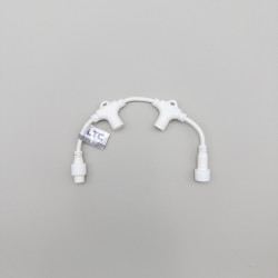 Разветвитель 2-х Лучевой для Бахромы, Занавесов и Нитей 220В без Возможности Управления, Провод Белый Каучук, IP65