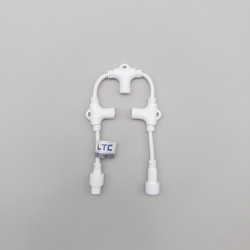 Разветвитель 3-х Лучевой для Бахромы, Занавесов и Нитей 220В без Возможности Управления, Провод Белый Каучук, IP65