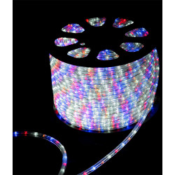 Светодиодный Дюралайт Ø13 мм Бело-Сине-Красный 220В, 36 LED/м, Свечение 360°, IP65, Бухта 96м