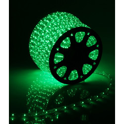 Светодиодный Дюралайт Ø13 мм Зеленый 220В, 36 LED/м, Свечение 360°, IP65, Бухта 100м