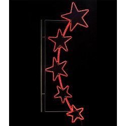 Светодиодная Консоль 'Пять Звезд' 90 x 200 см, Красная, 220В