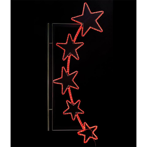 Светодиодная Консоль 'Пять Звезд' 90 x 200 см, Красная, 220В
