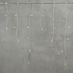 Гирлянда Бахрома на Батарейках 3 x 0,5 м Шампань, 100 LED, Провод Прозрачный Силикон, IP65