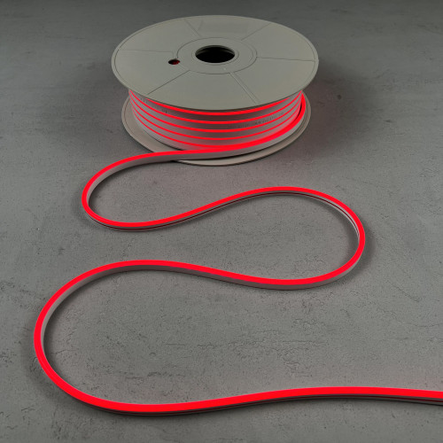 Односторонний Гибкий Неон 8х16мм Красный 12В, IP65