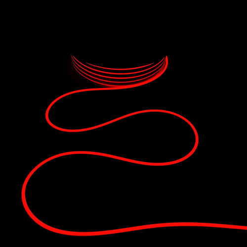 Односторонний Гибкий Неон 6х12мм Красный 12В, IP65