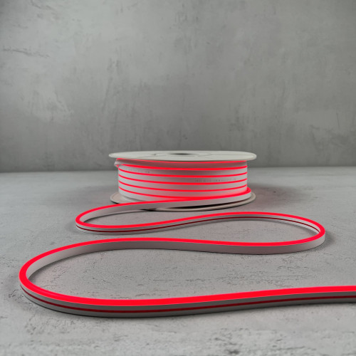 Односторонний Гибкий Неон 8х16мм Красный 12В, IP65